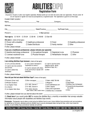 Abilities Expo Registration Form