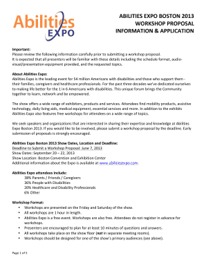 Abilities Expo Boston 2013 Workshop Proposal