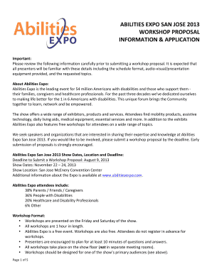 Abilities Expo San Jose 2013 Workshop Proposal
