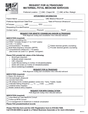 Request for Ultrasound and Genetic Counseling