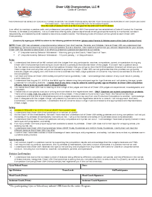 Cheer USA Championships Code of Conduct