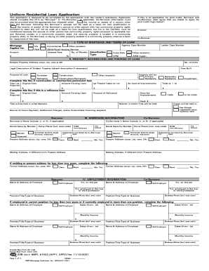 Uniform Residential Loan Application