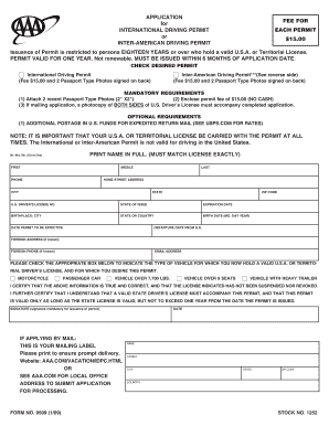 Application for International Driving Permit