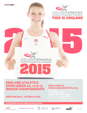 England Athletics Indoor Championships Registration Form