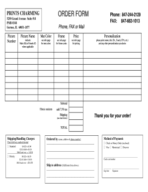 Prints Charming Order Form