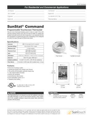 Formulario de Instalación del Termostato SunStat Command