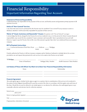 Financial Responsibility Agreement