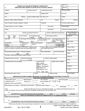 Georgia Workers' Compensation Injury Report Form