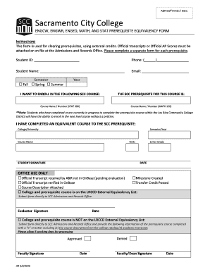 Prerequisite Equivalency Form