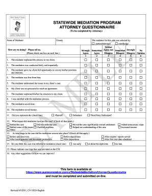 Attorney Mediation Feedback Form