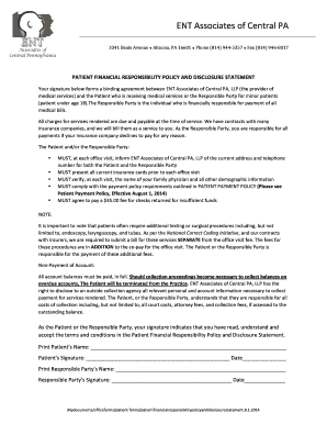 Patient Financial Responsibility Policy and Disclosure Statement