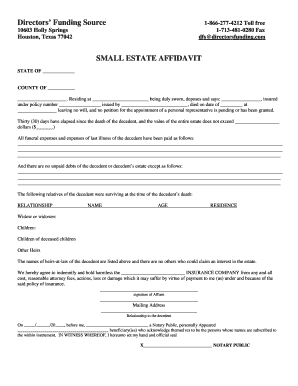 Small Estate Affidavit