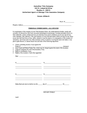 Estate Affidavit for Title Insurance