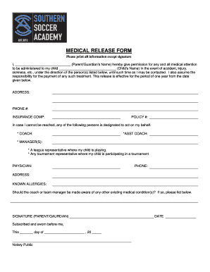 Medical Release Form