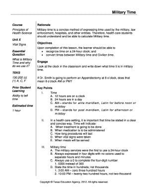 Military Time Conversion Worksheet
