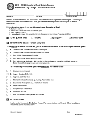 Educational Goal Update Request