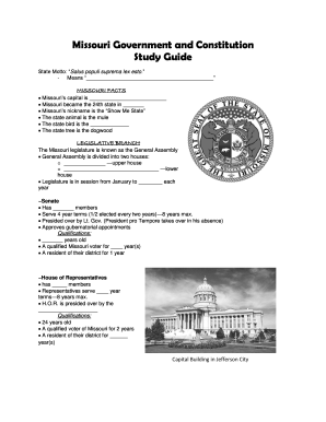 Missouri Government and Constitution Study Guide