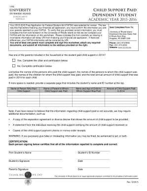 Child Support Verification Form