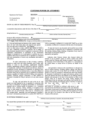 Customs Power of Attorney