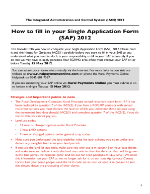 Single Application Form 2012