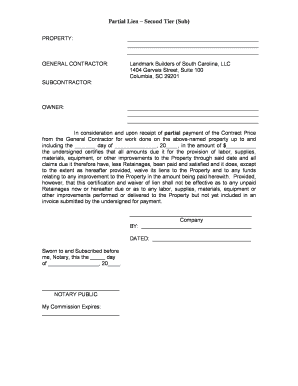 Partial Lien Waiver Form