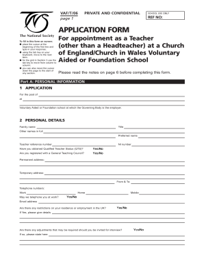 Teacher Application Form