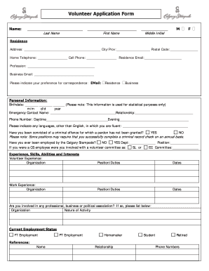 Volunteer Application Form