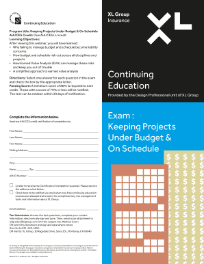 Continuing Education Exam: Keeping Projects Under Budget & On Schedule