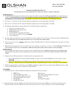 Apartment Application Form
