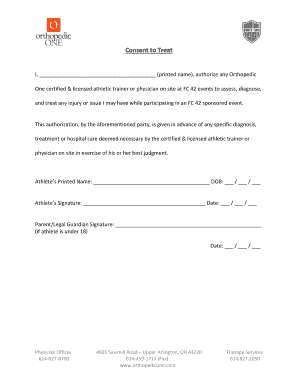Consent to Treat and Authorization Form