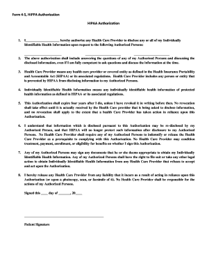 HIPAA Authorization Form 4-5