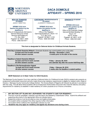 DACA Domicile Affidavit