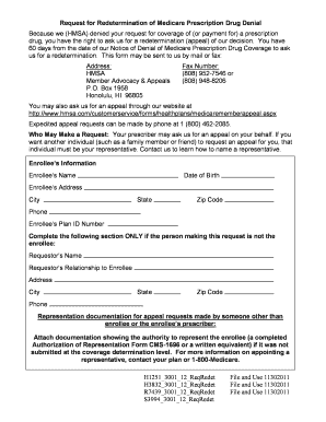 Request for Redetermination of Medicare Prescription Drug Denial