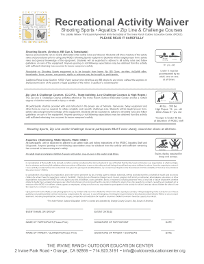 Recreational Activity Waiver