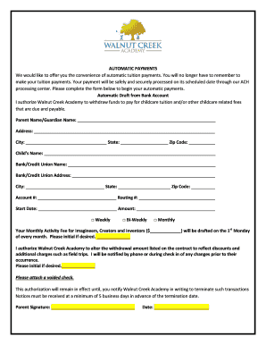 Automatic Payment Authorization Form