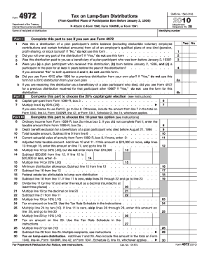 Form 4972 Tax on Lump-Sum Distributions