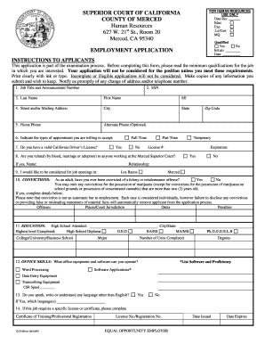 California Employment Application Form