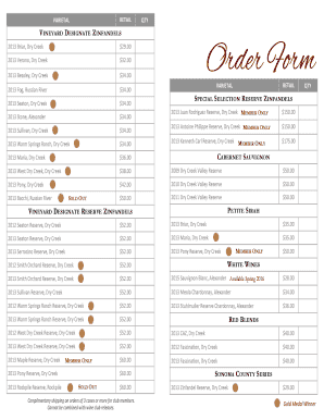 Wine Order Form