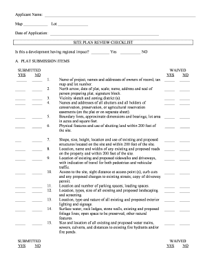 Site Plan Review Checklist