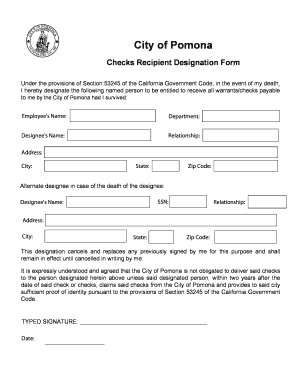 City of Pomona Affirmation/Oath of Allegiance
