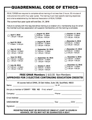 REALTOR® Ethics Training Registration