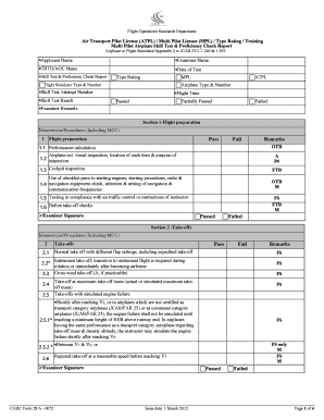 Multi Pilot Airplane Skill Test & Proficiency Check Report