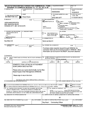Solicitation Contract Order for Commercial Items