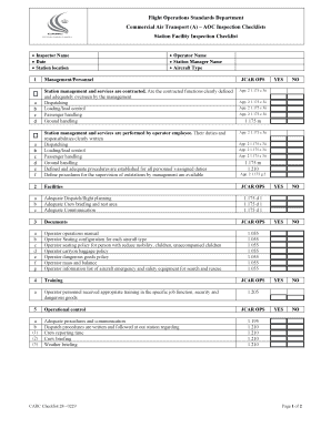 Facility inspection checklist