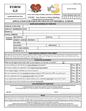 GST Deferral Scheme Application