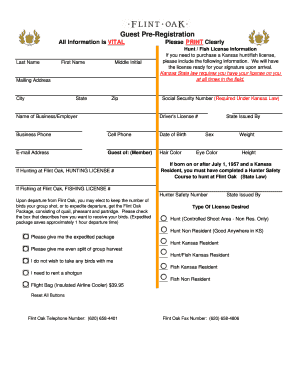 Kansas Hunt Fish License Pre-Registration Form
