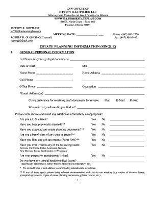 Illinois Estate Planning Information Form