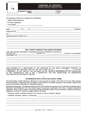 California Transfer Disclosure Statement