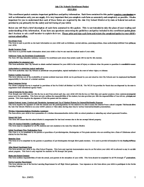 Ada City Schools Enrollment Packet