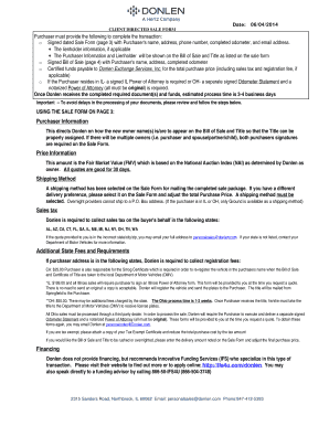 Client Directed Sale Form